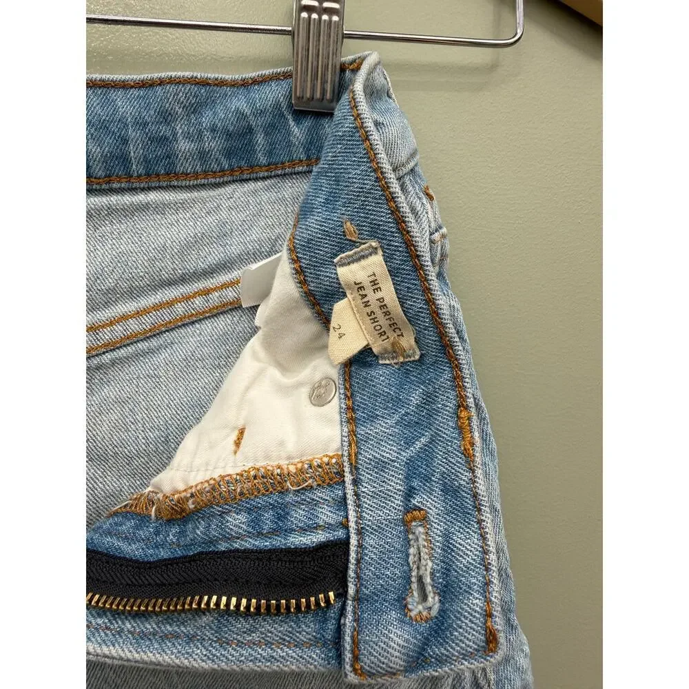 Madewell The Perfect Jean Short Size 24 High Rise Distressed Cut Off Denim